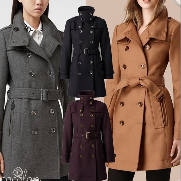 Burberry Daylesmoore Wool Women's Coat Dark Elderberry Size 14 US - Picture 2 of 9